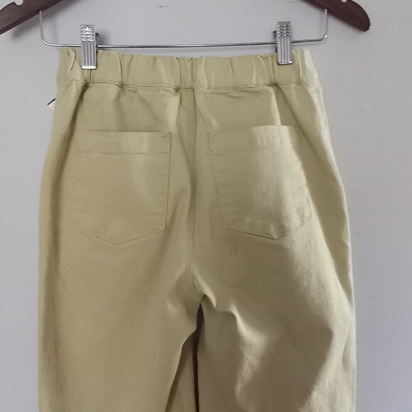 OAK + FORT light yellow denim wide leg pants - Picture 5 of 8